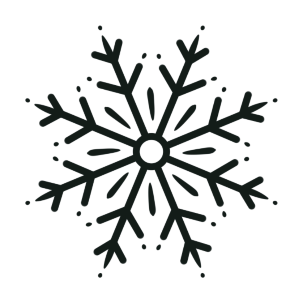 Silhouette of snowflake. png