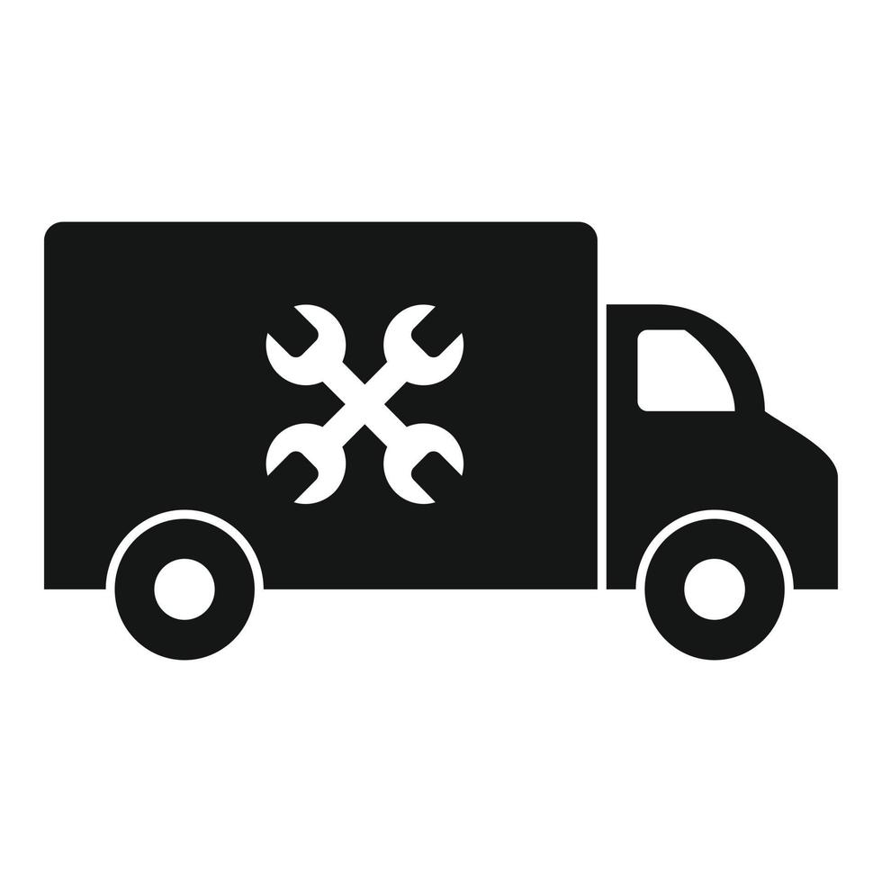 Service center truck icon, simple style vector