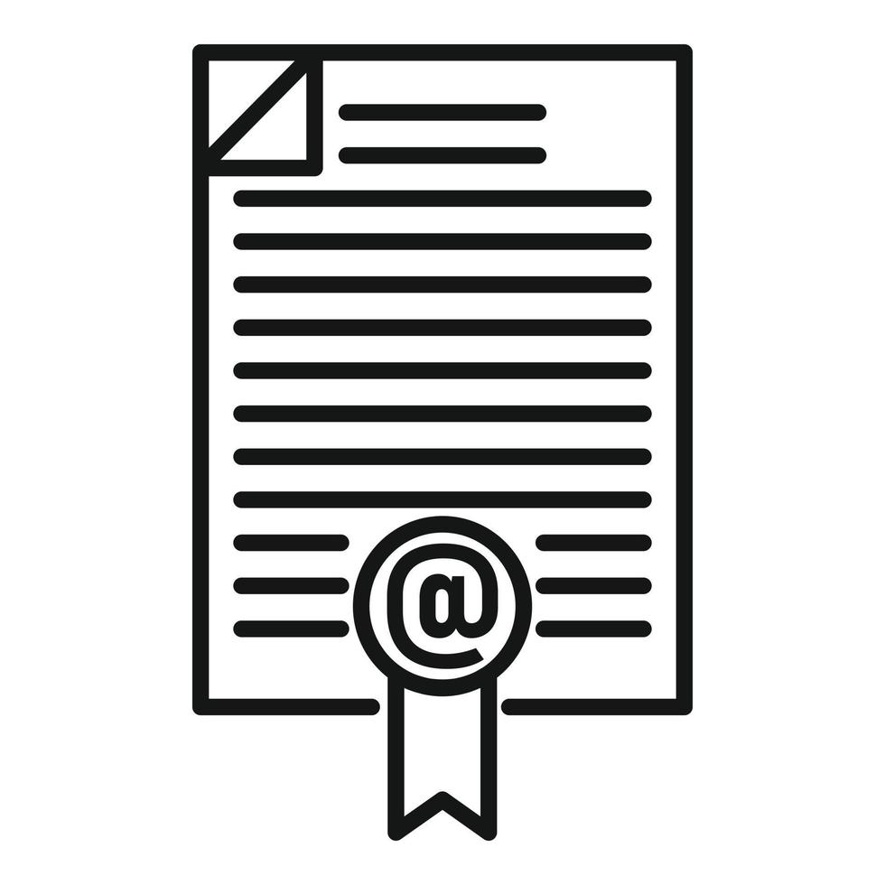 Online loan document icon, outline style vector