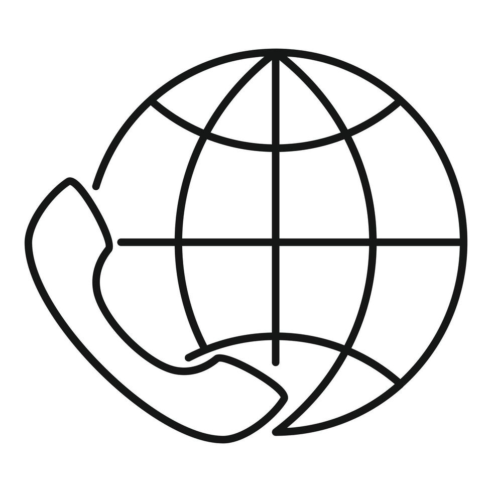Global service center icon, outline style vector