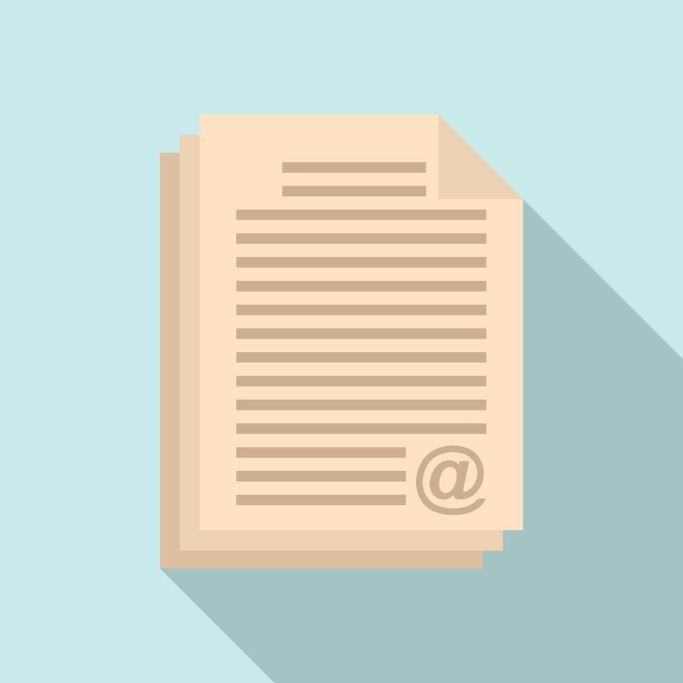 Online loan document stack icon, flat style vector