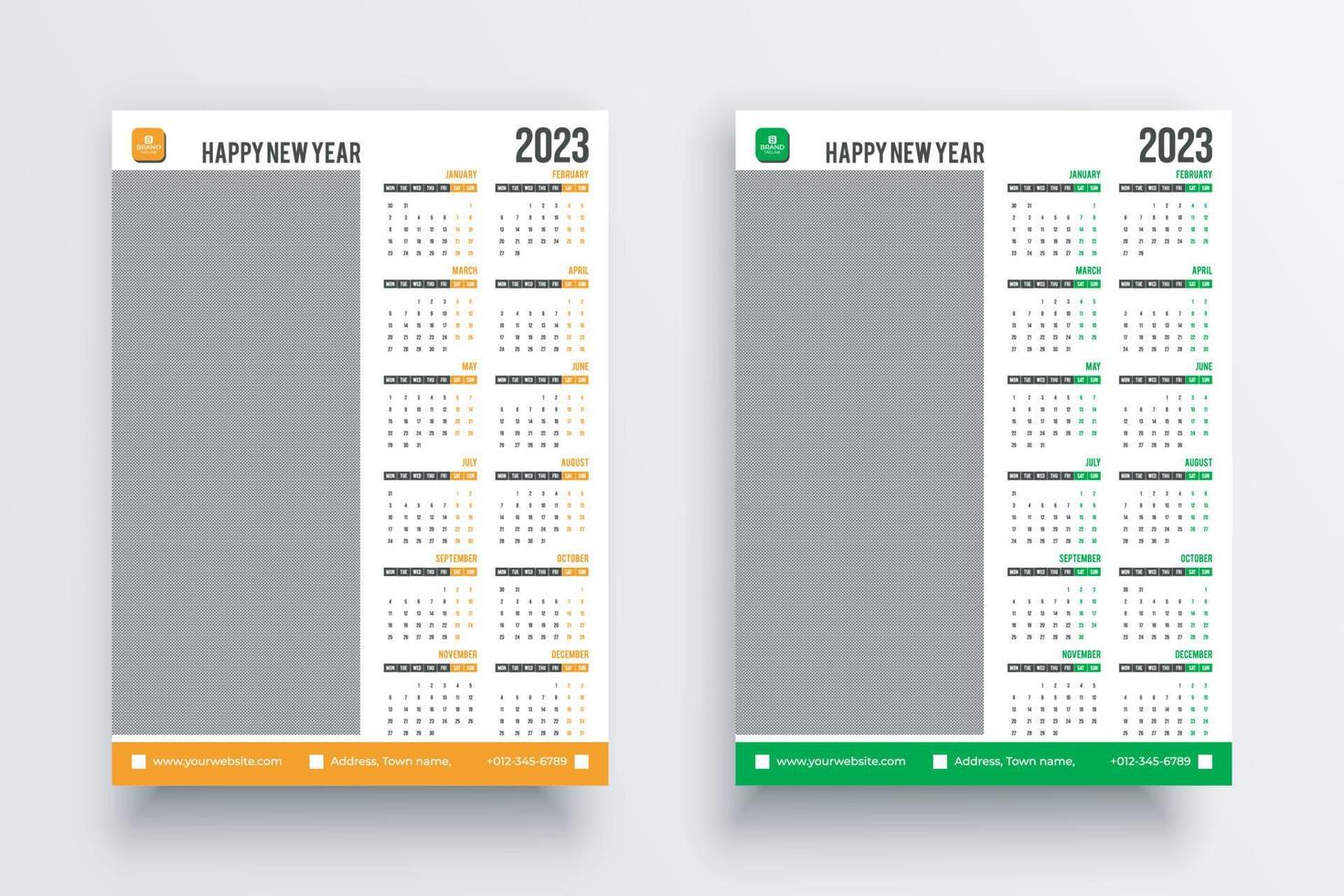 calendario para 2023. diseño de calendario de pared 2023 año. vector