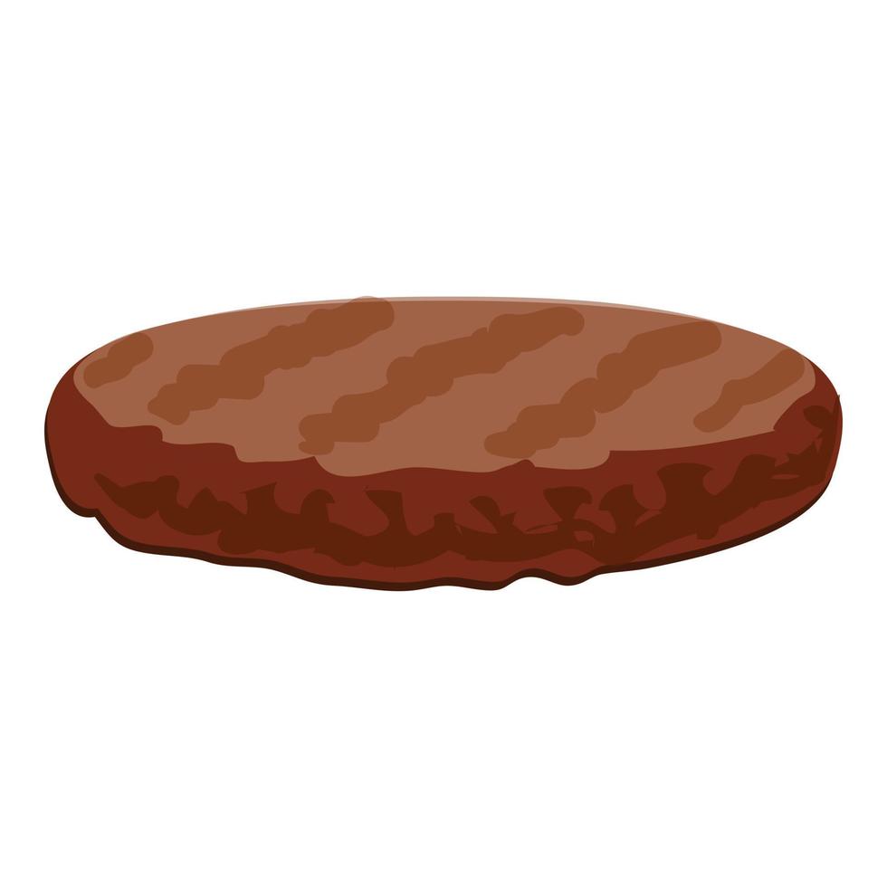 icono de carne de hamburguesa, estilo de dibujos animados vector