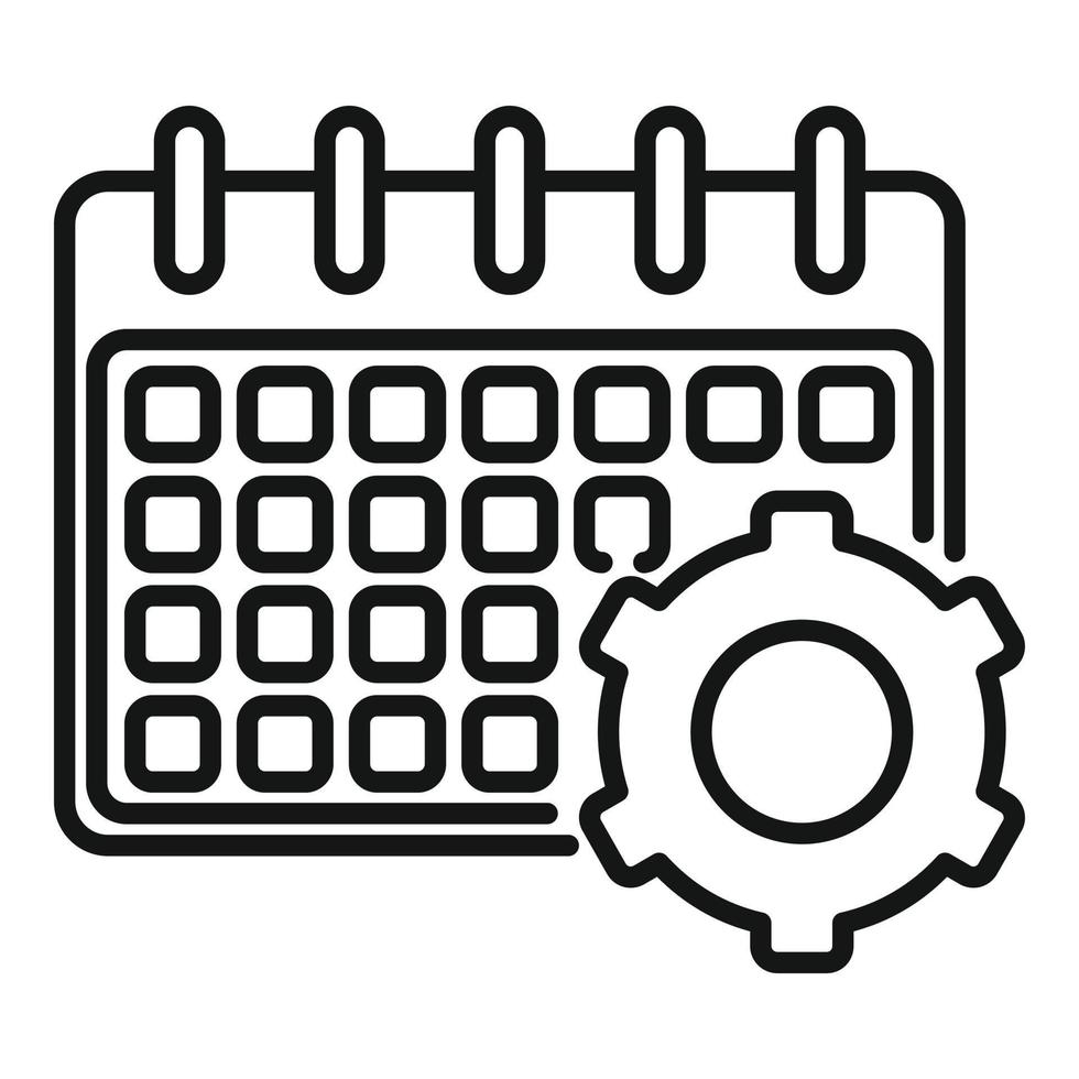 Service center calendar icon, outline style vector