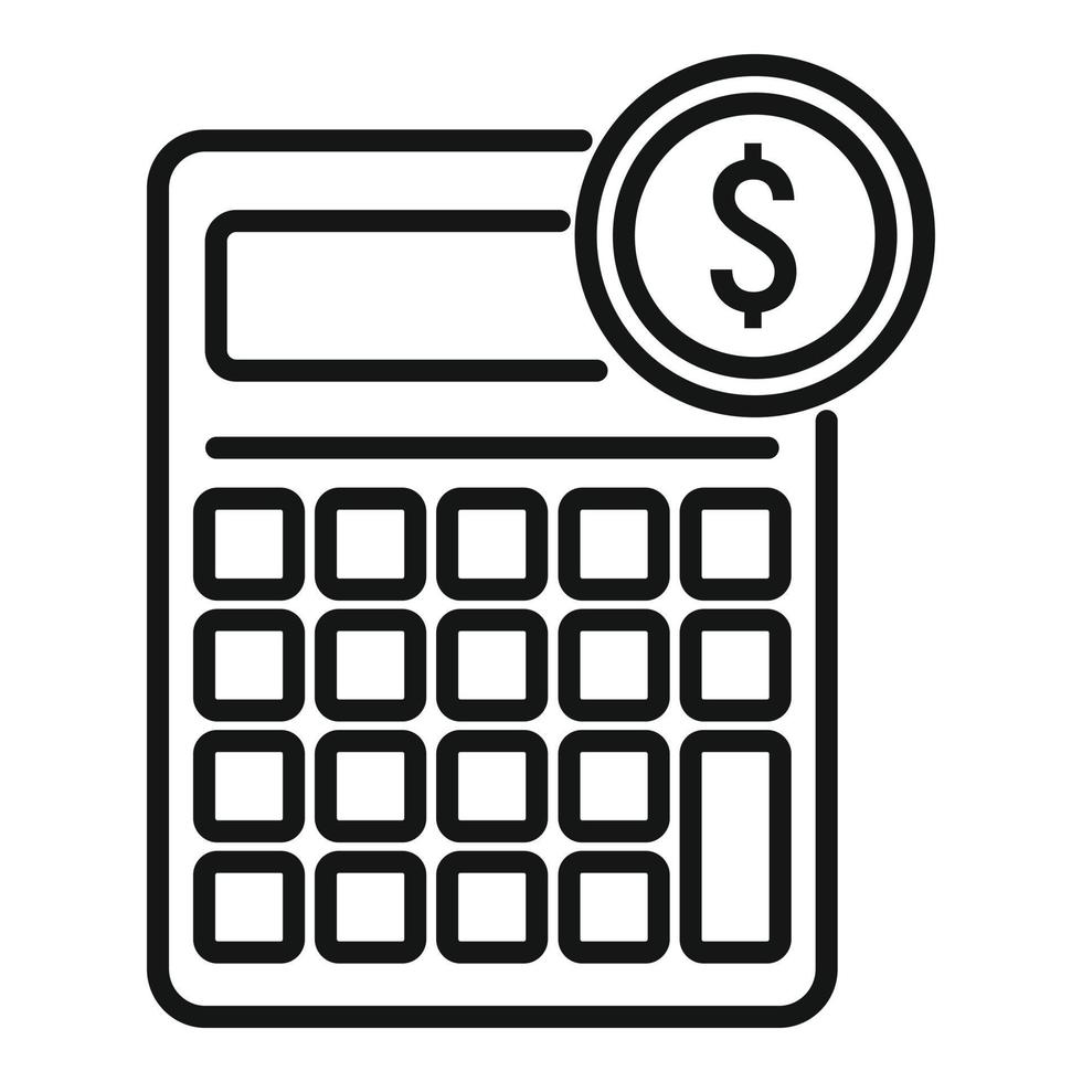 Online loan calculator icon outline style 14498966 Vector Art at