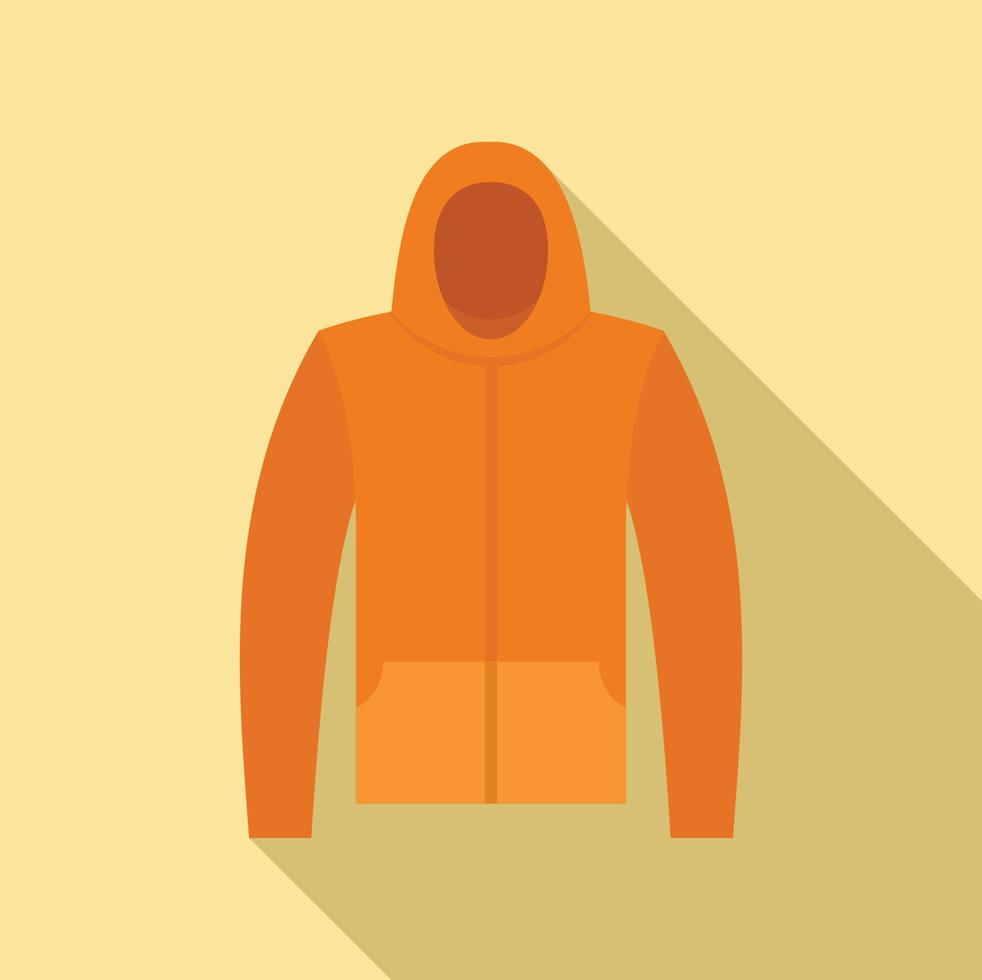 Winter hodie icon, flat style vector