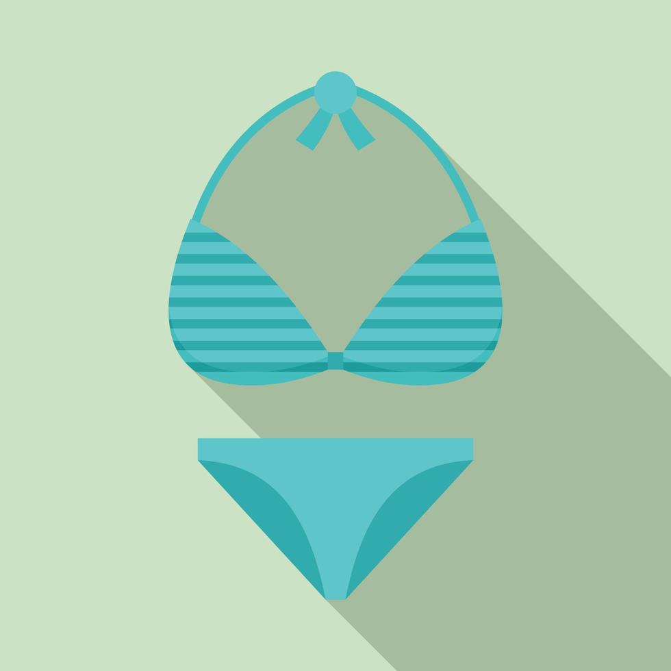 Bra swimsuit icon, flat style vector