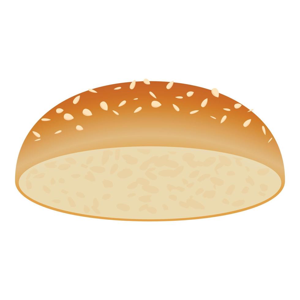 Fresh bun icon, cartoon style vector