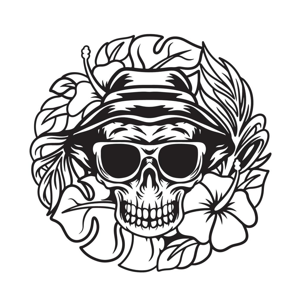 sketsa Skull for your design Vector