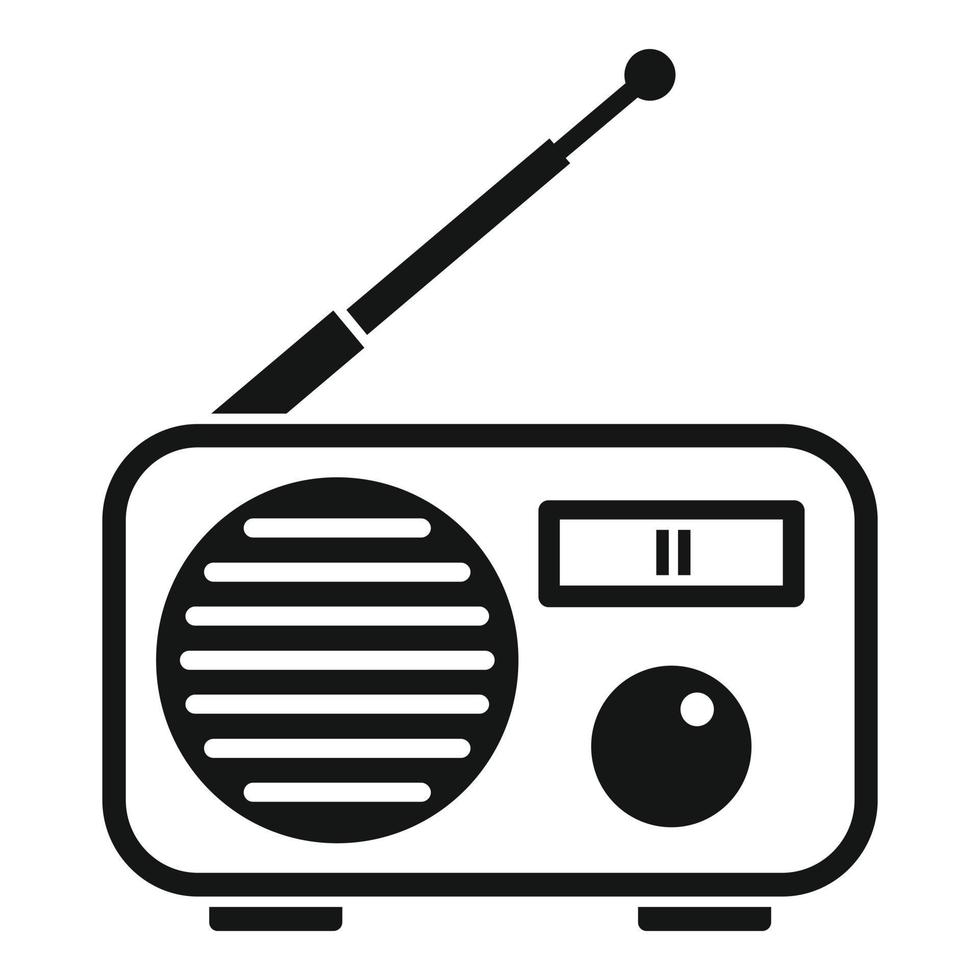 Portable radio icon, simple style vector