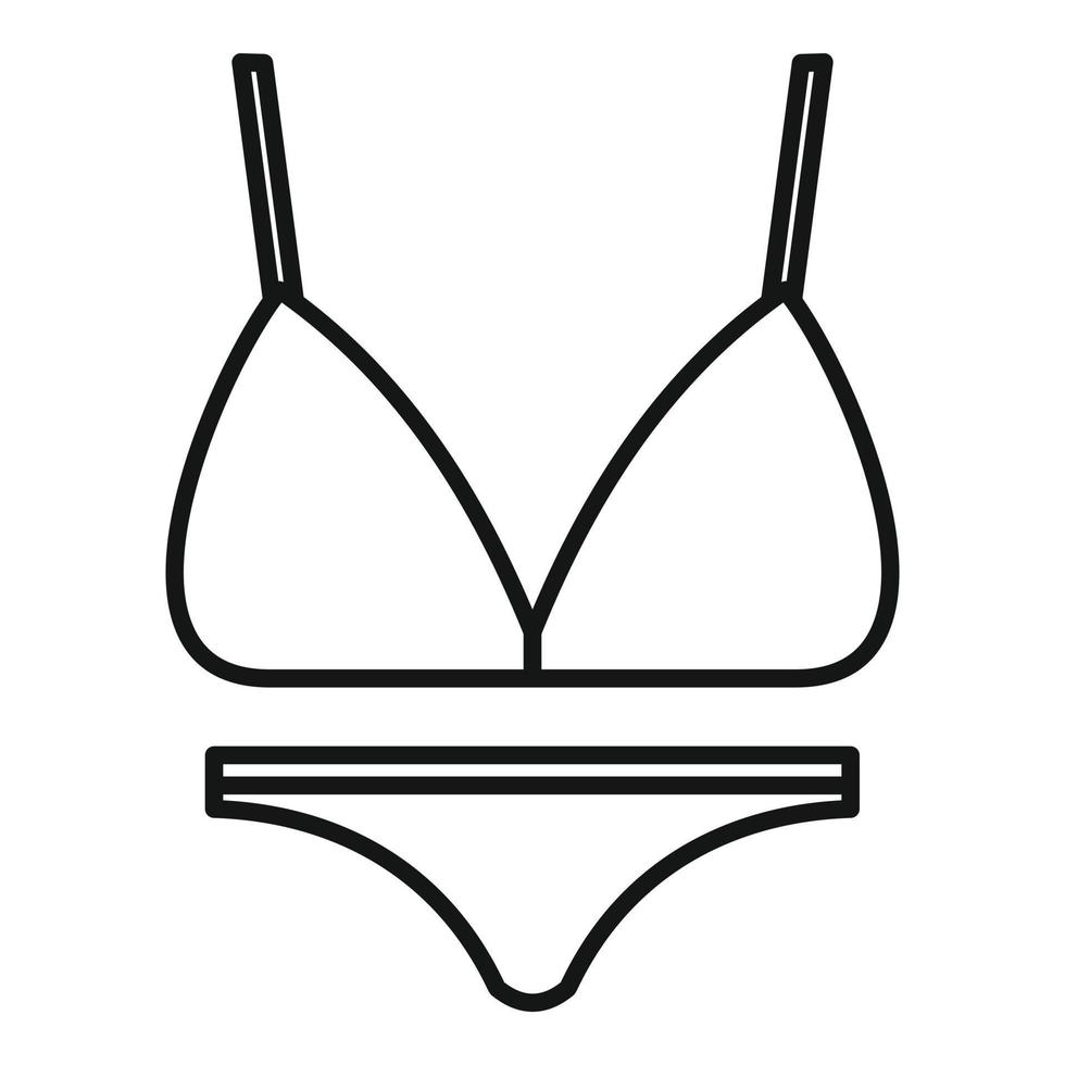 Piece swimsuit icon, outline style vector
