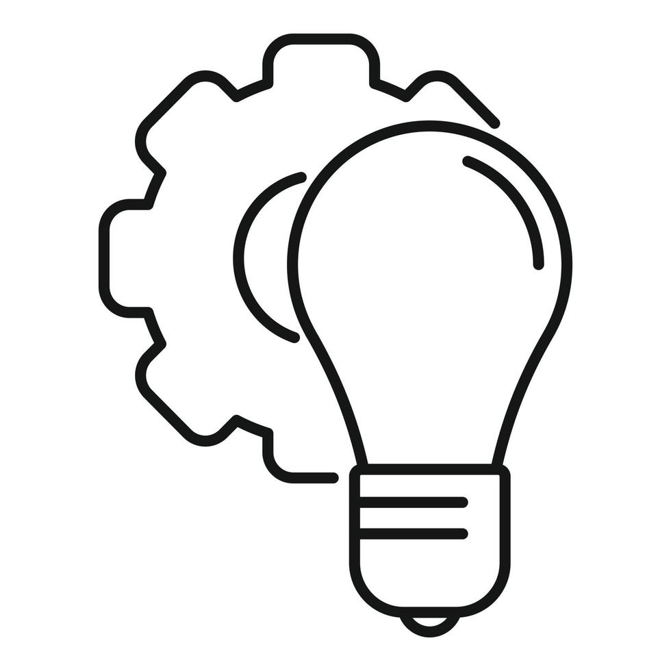 Gear bulb innovation icon, outline style vector