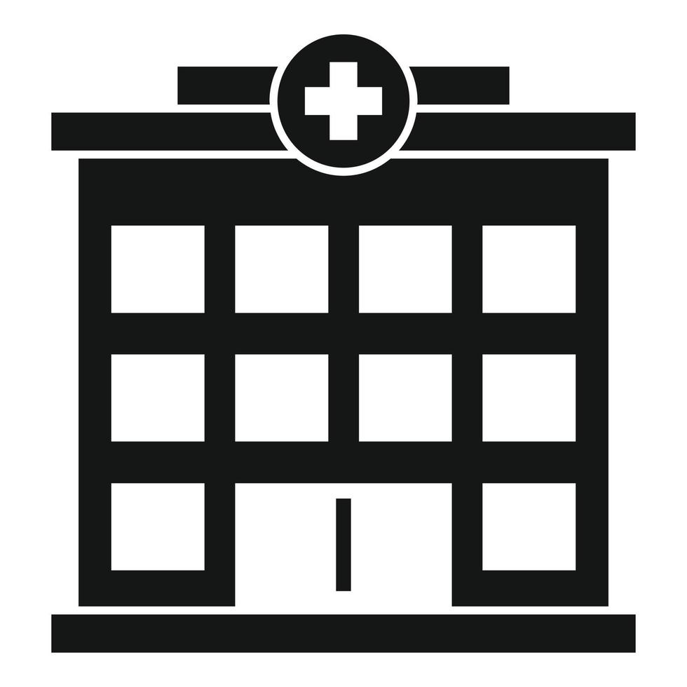 icono del edificio del hospital, estilo simple vector