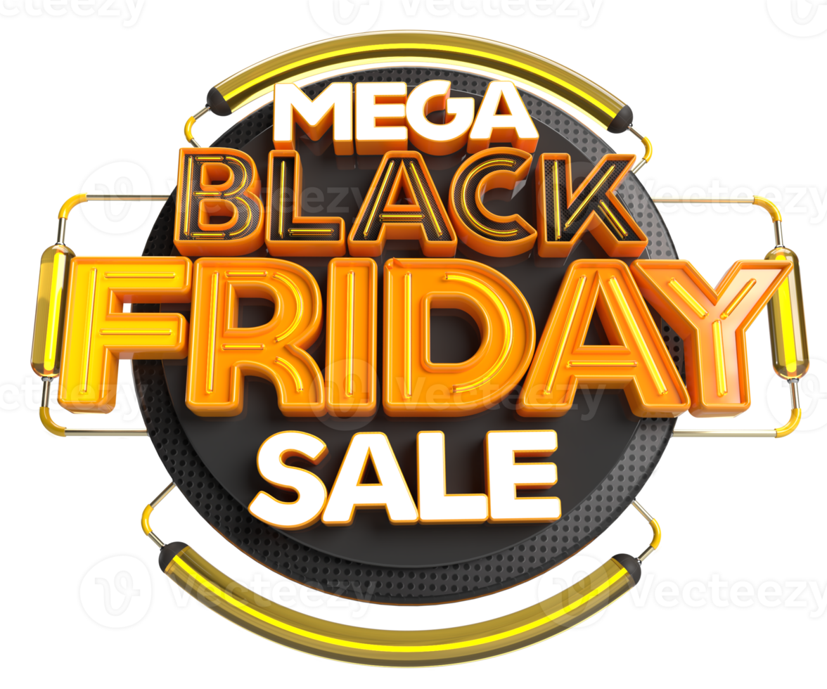 Mega Black Friday Sale 3D-Renderobjekt png