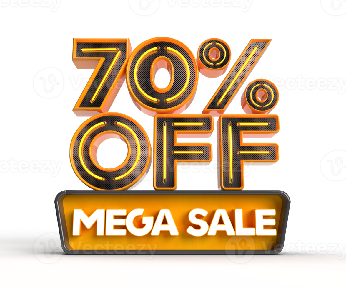 Mega Sale 70 percent off 3D render object PNG