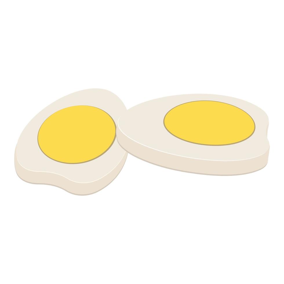 Boiled burger egg icon, cartoon style vector