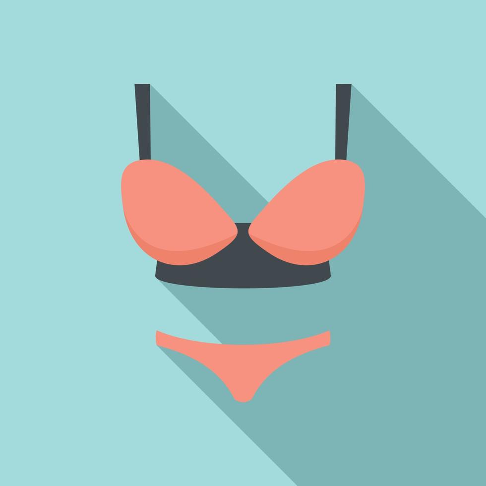 icono de traje de baño femenino, estilo plano vector