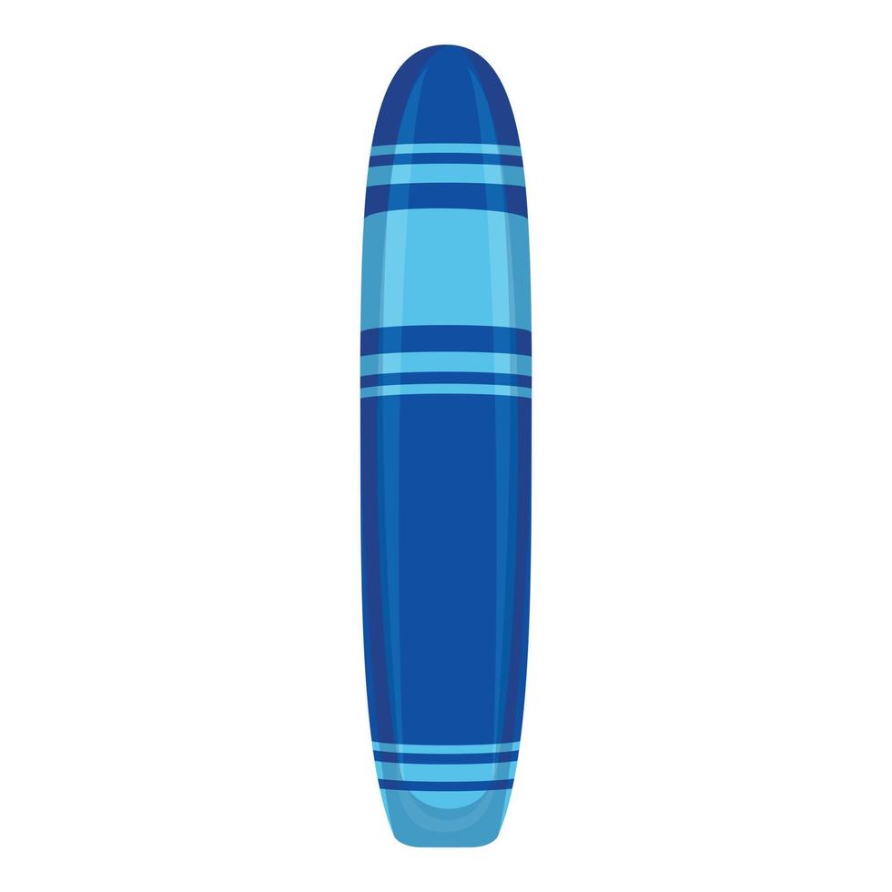 icono de tabla de surf azul madera, estilo de dibujos animados vector