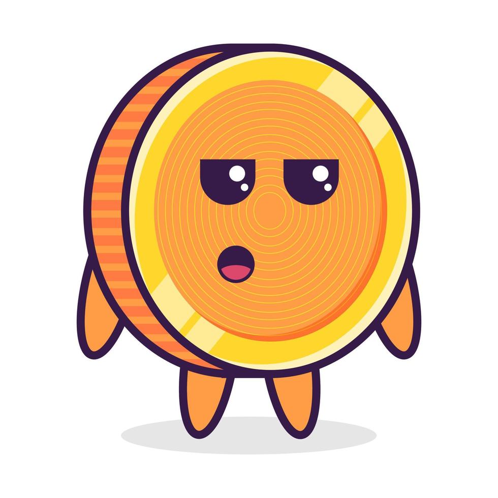 Character coin cartoon, surprised vector