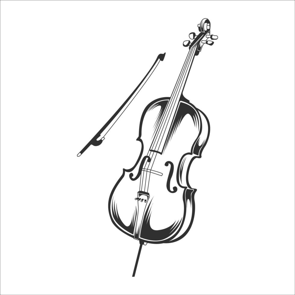 Retro Violin Vector Vintage Violin Illustration