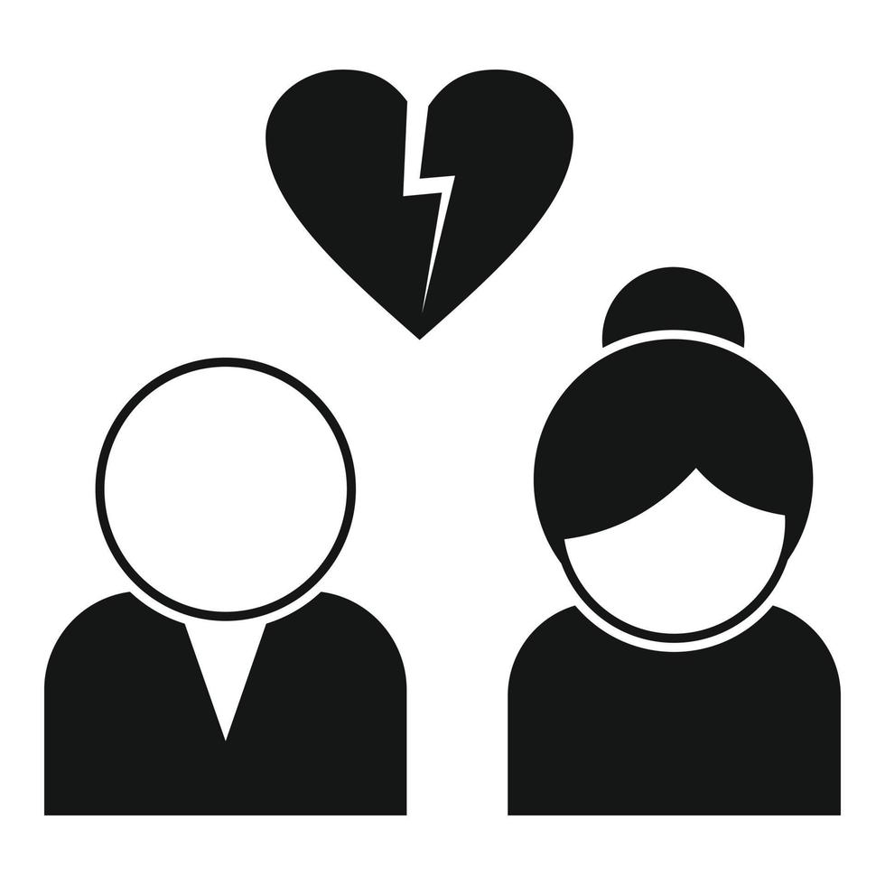 icono de divorcio, estilo simple vector