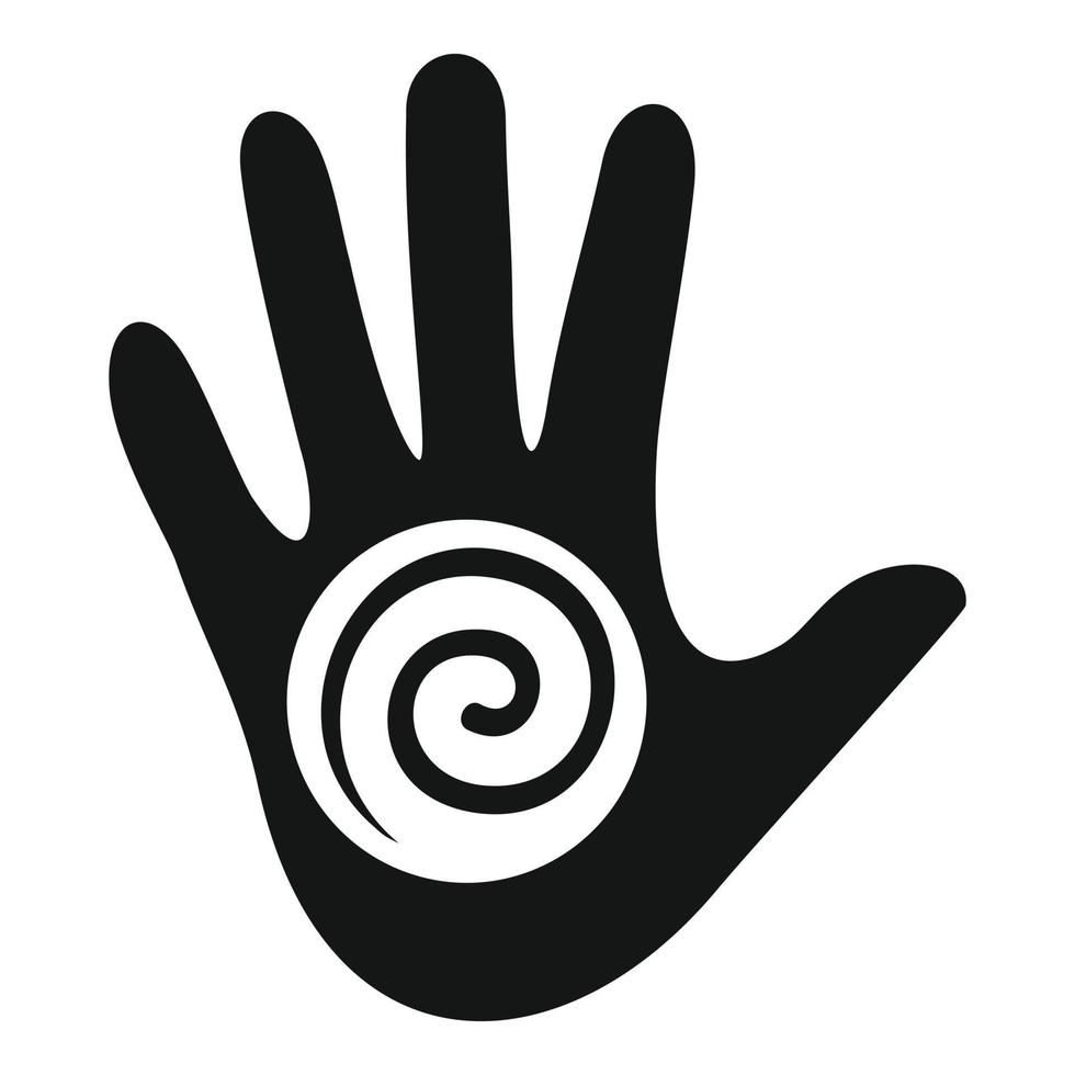 Hand spiral hypnosis icon, simple style vector