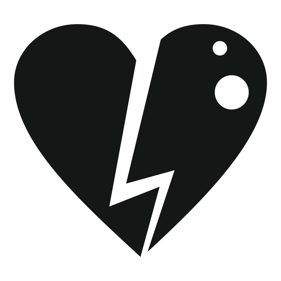 Love heart break divorce icon, simple style vector