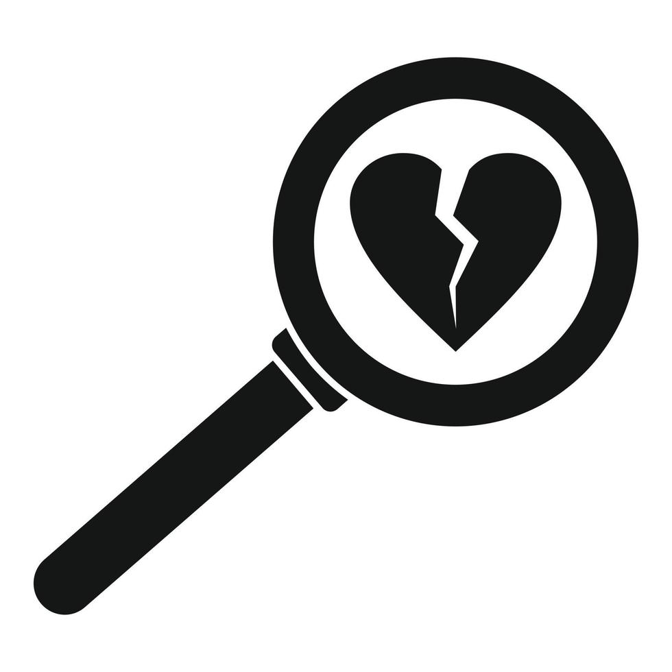 Break heart after divorce icon, simple style vector