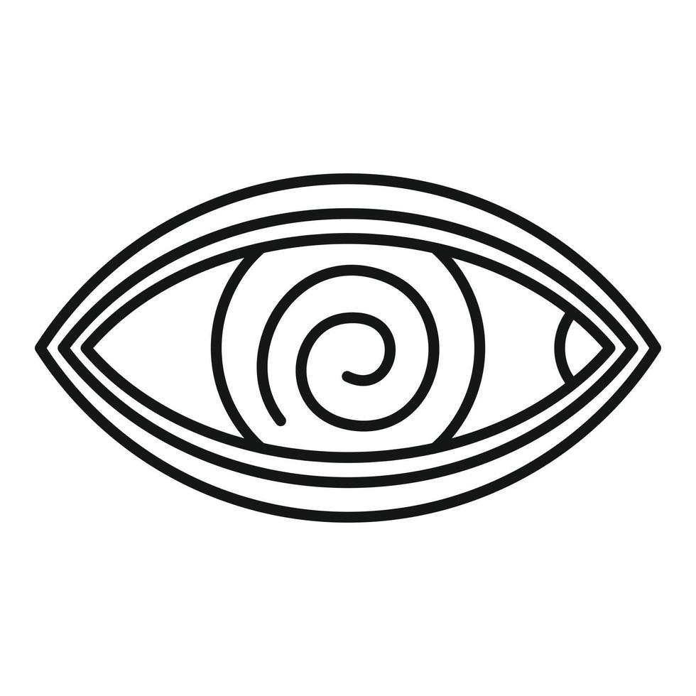 icono de terapia ocular de hipnosis, estilo de esquema vector
