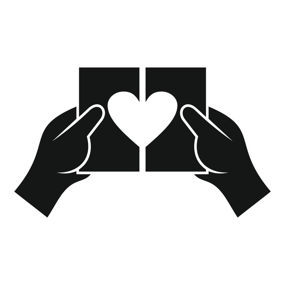 icono de divorcio de relación, estilo simple vector