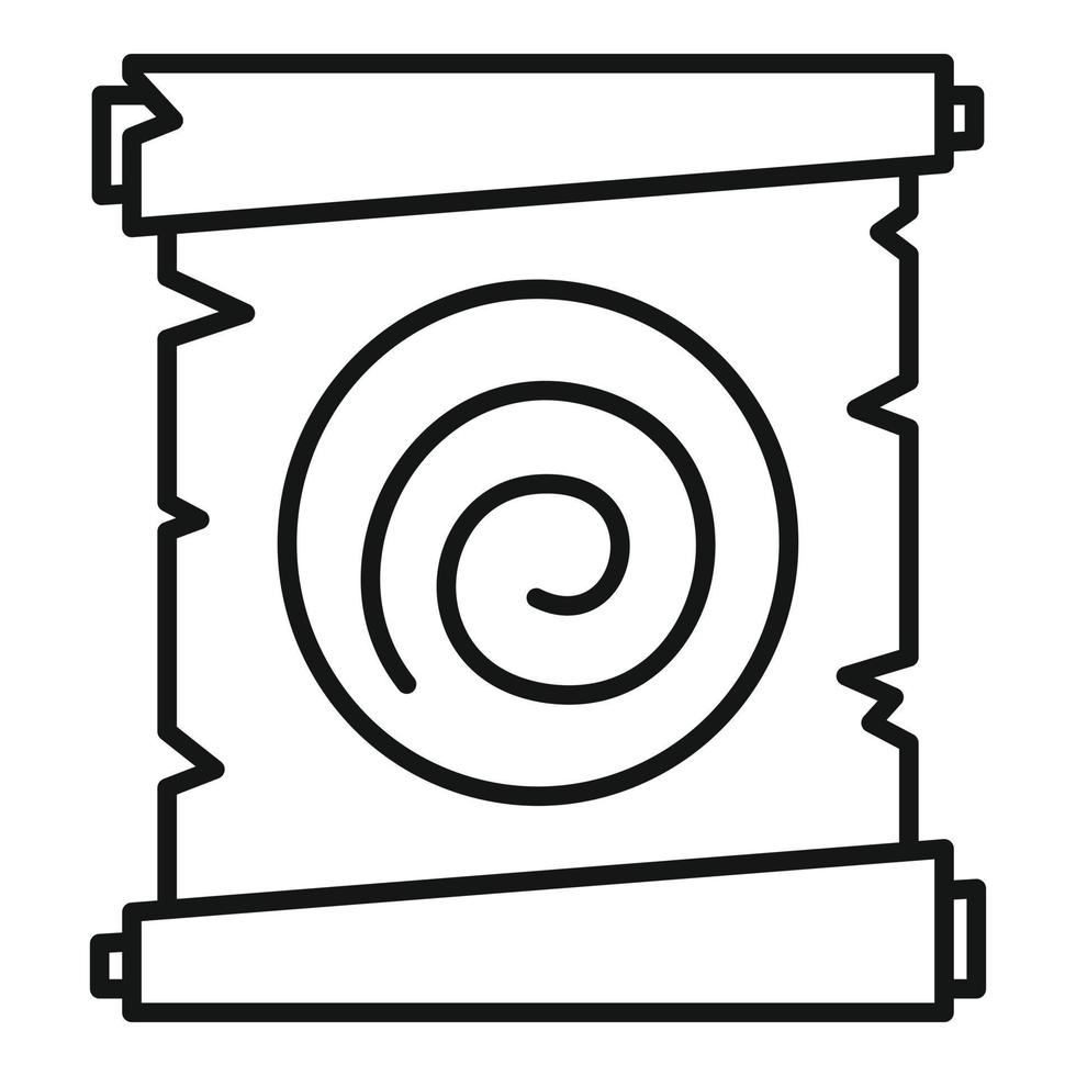 icono de papiro espiral de hipnosis, estilo de esquema vector