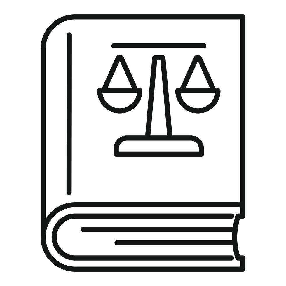 icono de libro de leyes de divorcio, estilo de contorno vector