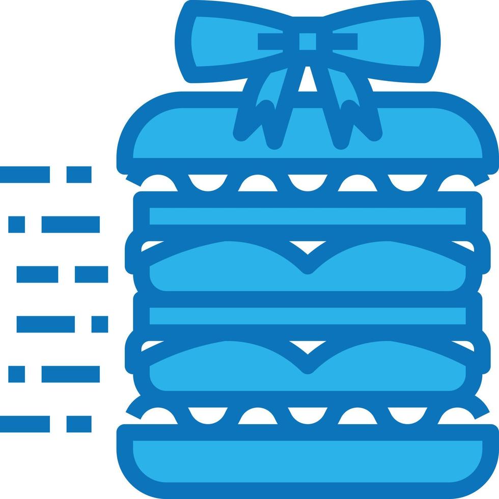 hamburger gift fast food delivery - blue icon vector