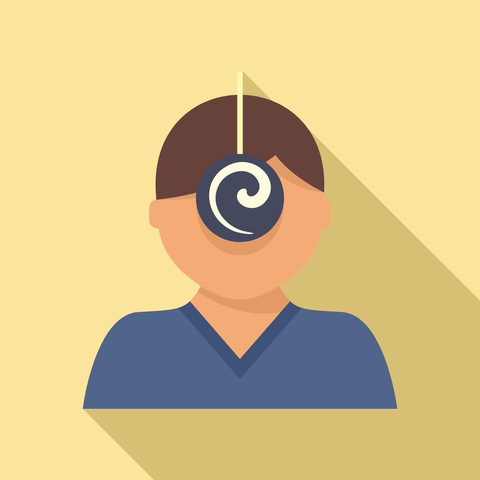 Psychologist hypnosis icon, flat style vector