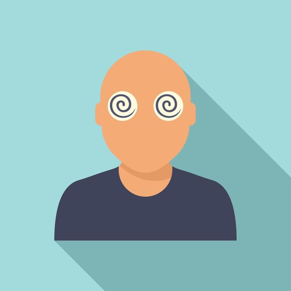 Hypnosis pacient eyes icon, flat style vector