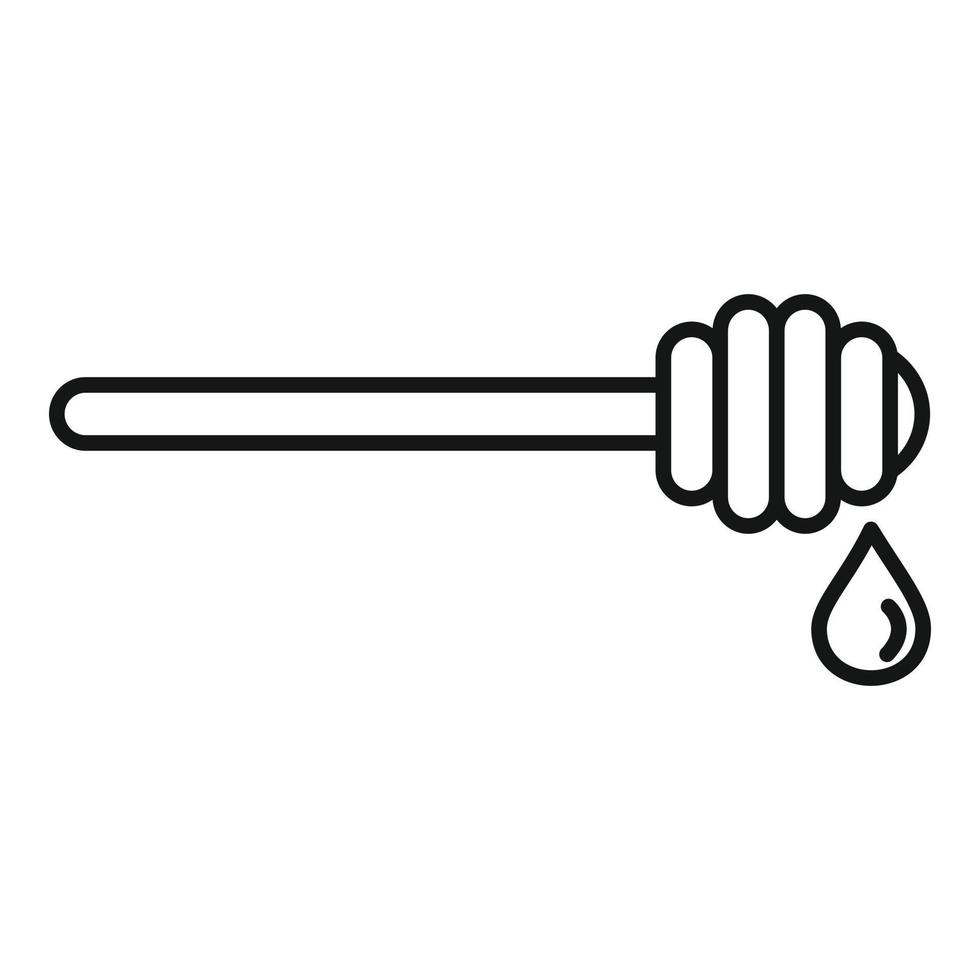 Wood honey spoon icon, outline style vector