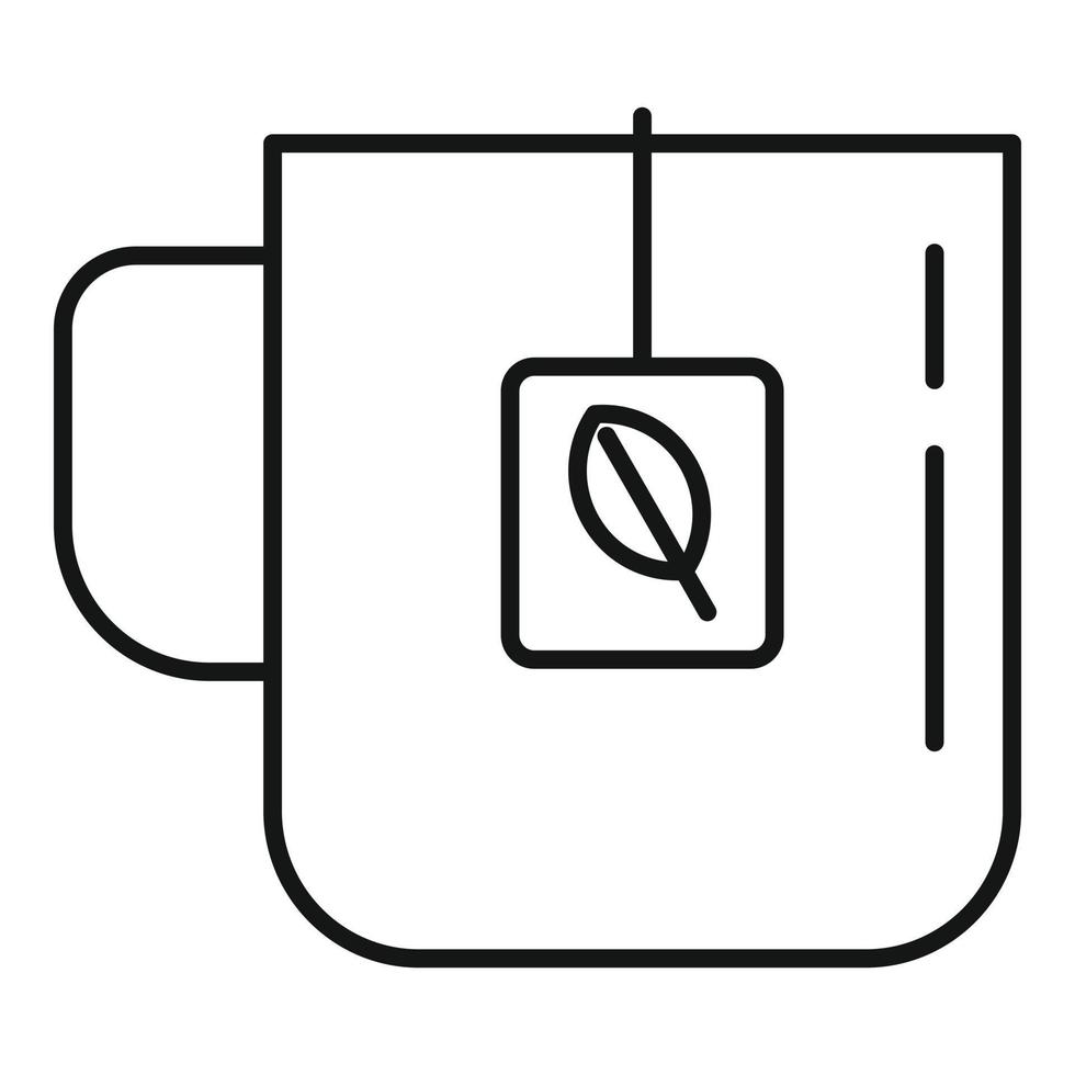 icono de té de hierbas por la mañana, estilo de esquema vector