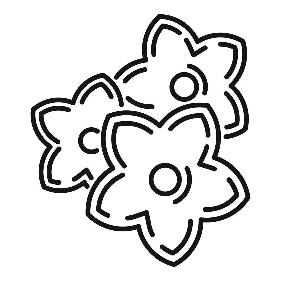 Spa flowers icon, outline style vector