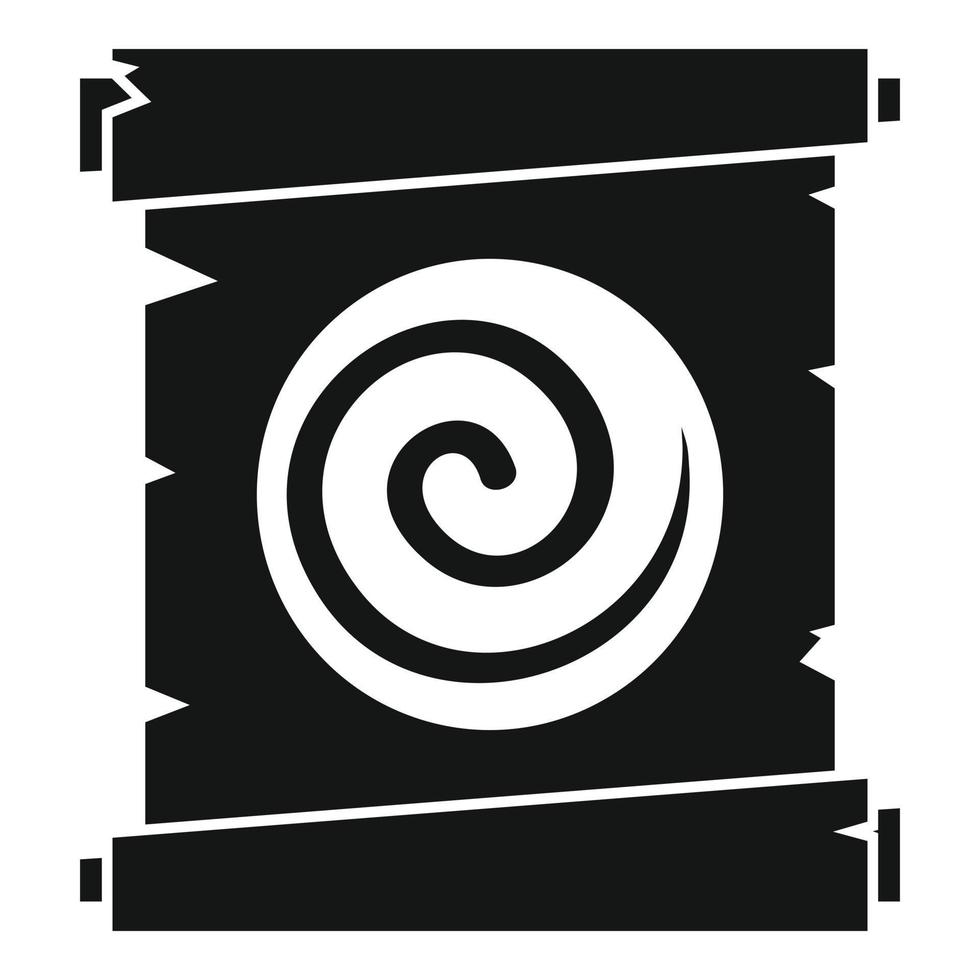 icono de papiro espiral de hipnosis, estilo simple vector