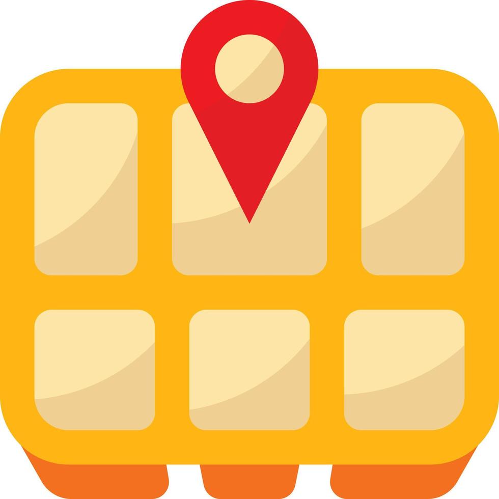 plate meal location food delivery - flat icon vector