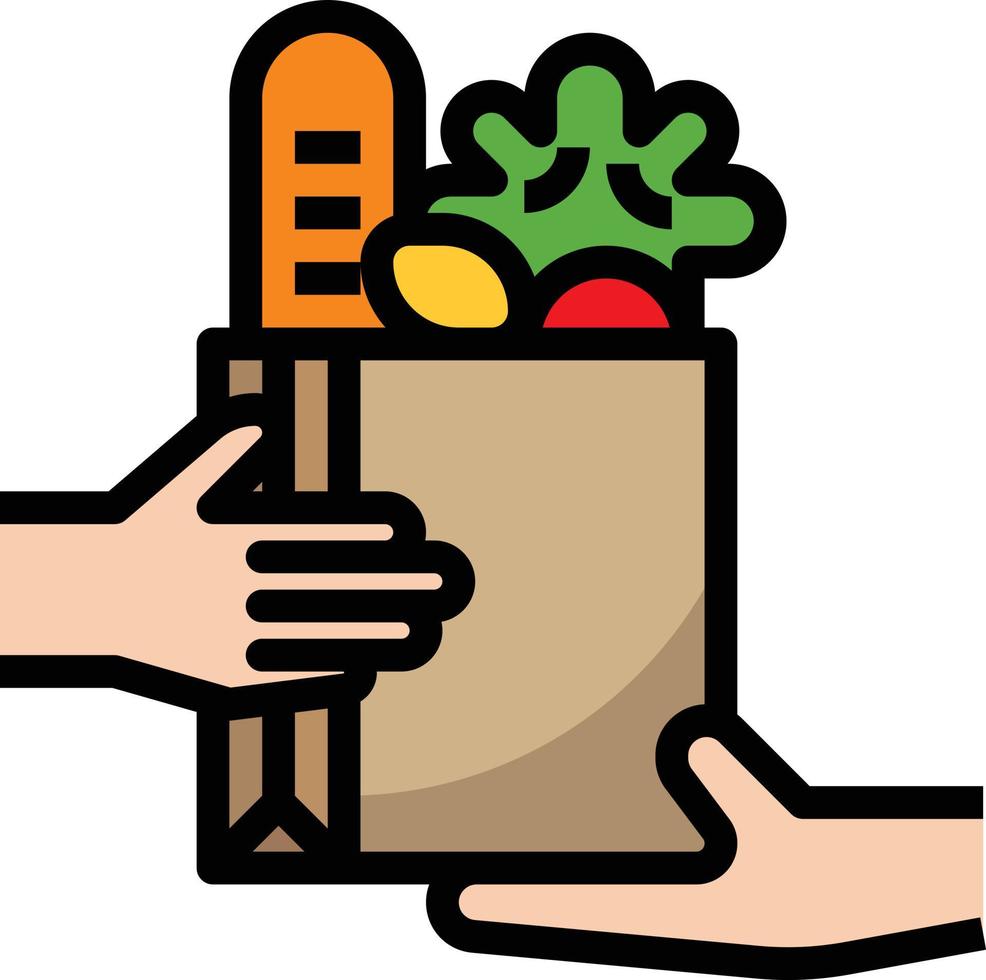 bag ingredient shopping food delivery - filled outline icon vector