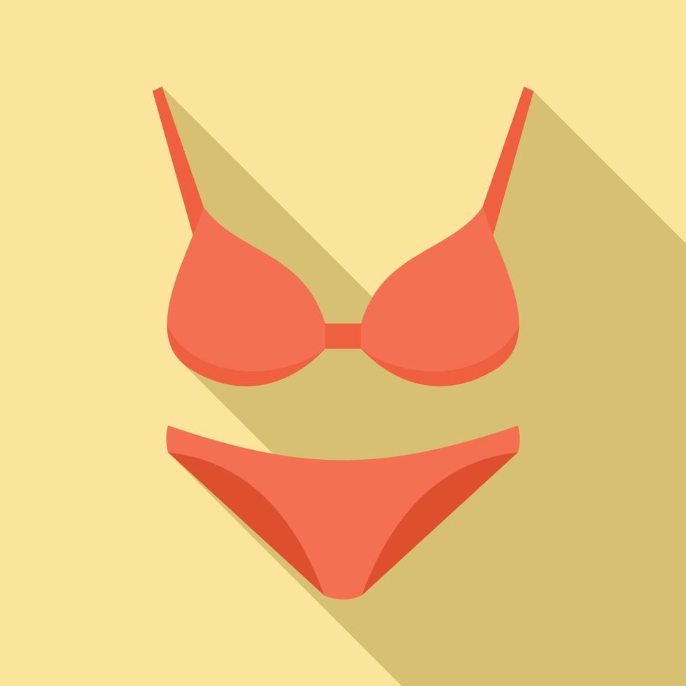 Retro swimsuit icon, flat style vector