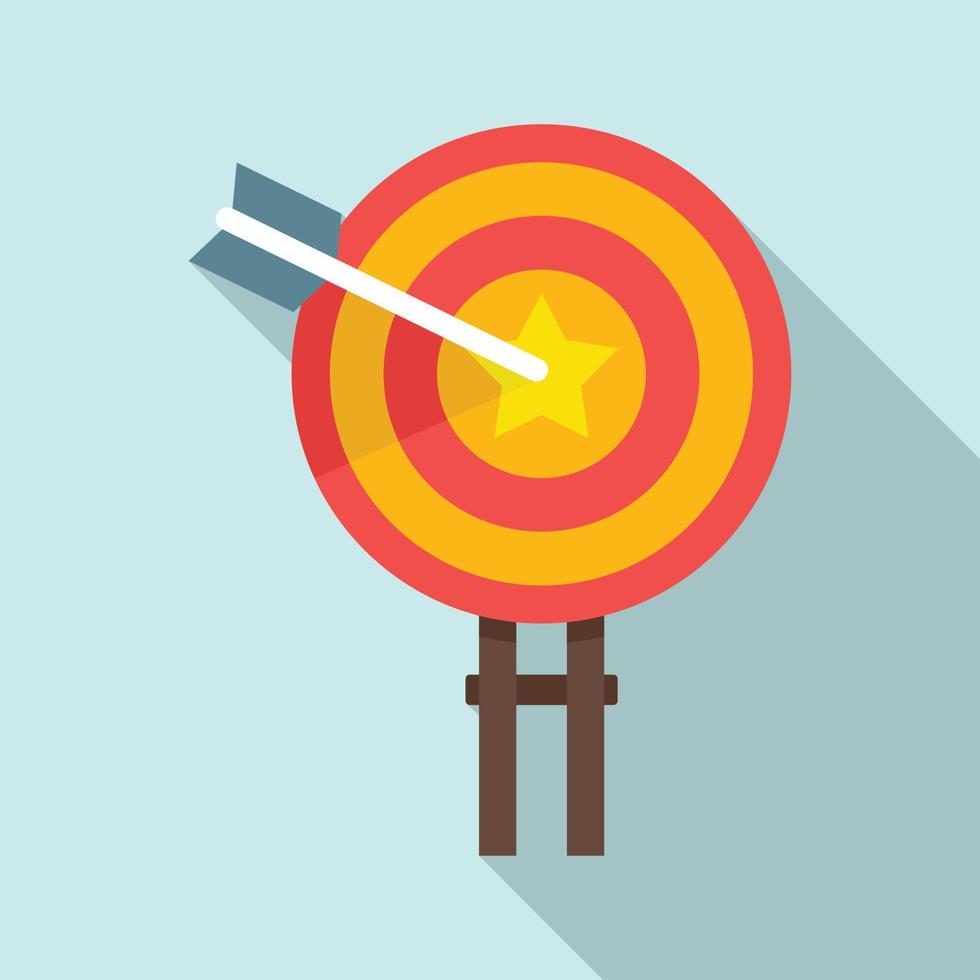 Excellence target icon, flat style vector