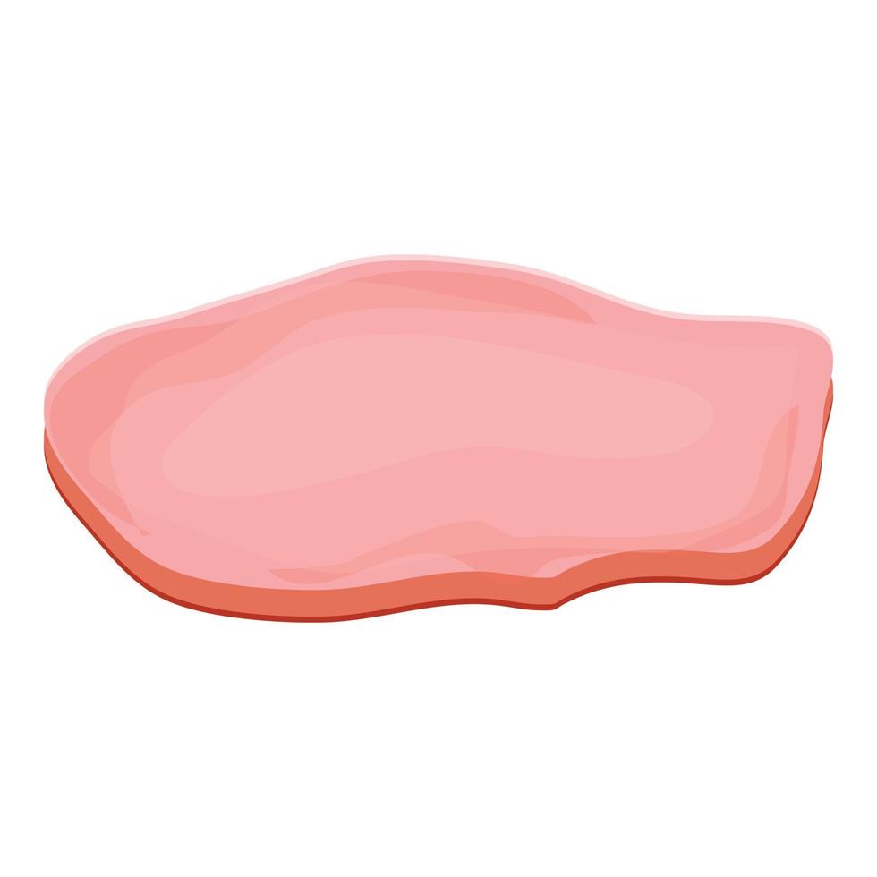 icono de carne en rodajas de hamburguesa, estilo de dibujos animados vector