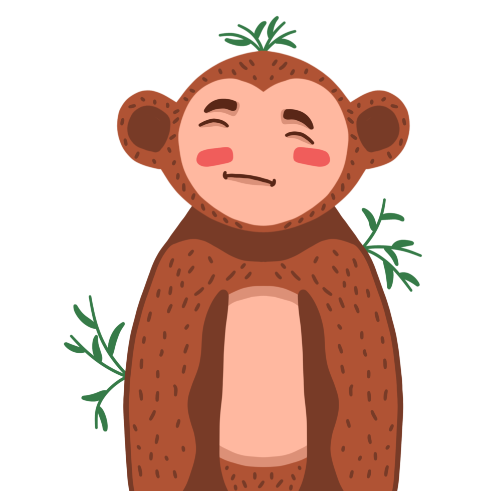 carino espressione scimmia cartone animato png