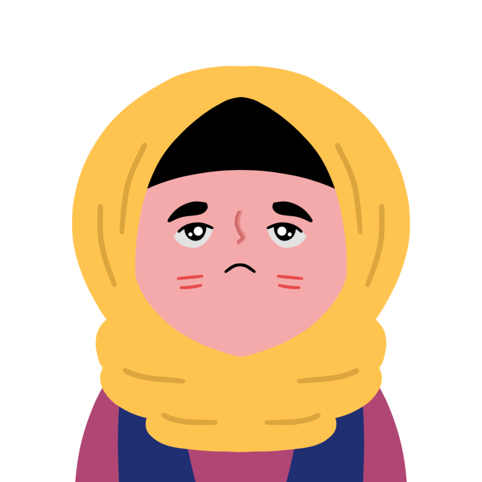 Cute Cartoon Hijab Muslimah Girl png