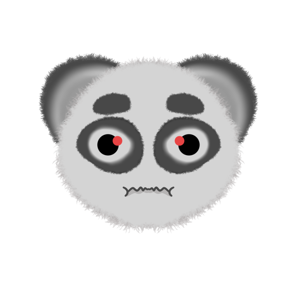 linda expresión panda de dibujos animados png