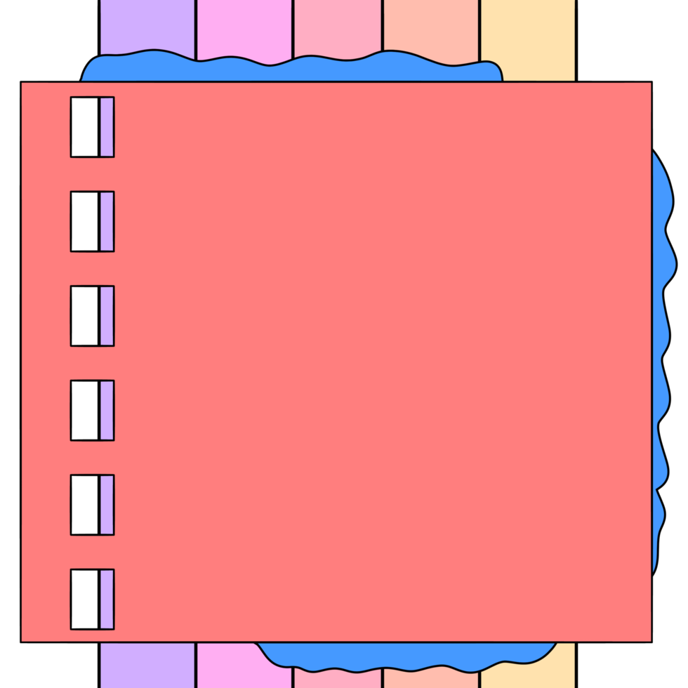 Aesthetic Sticky Note Paper Board Column png
