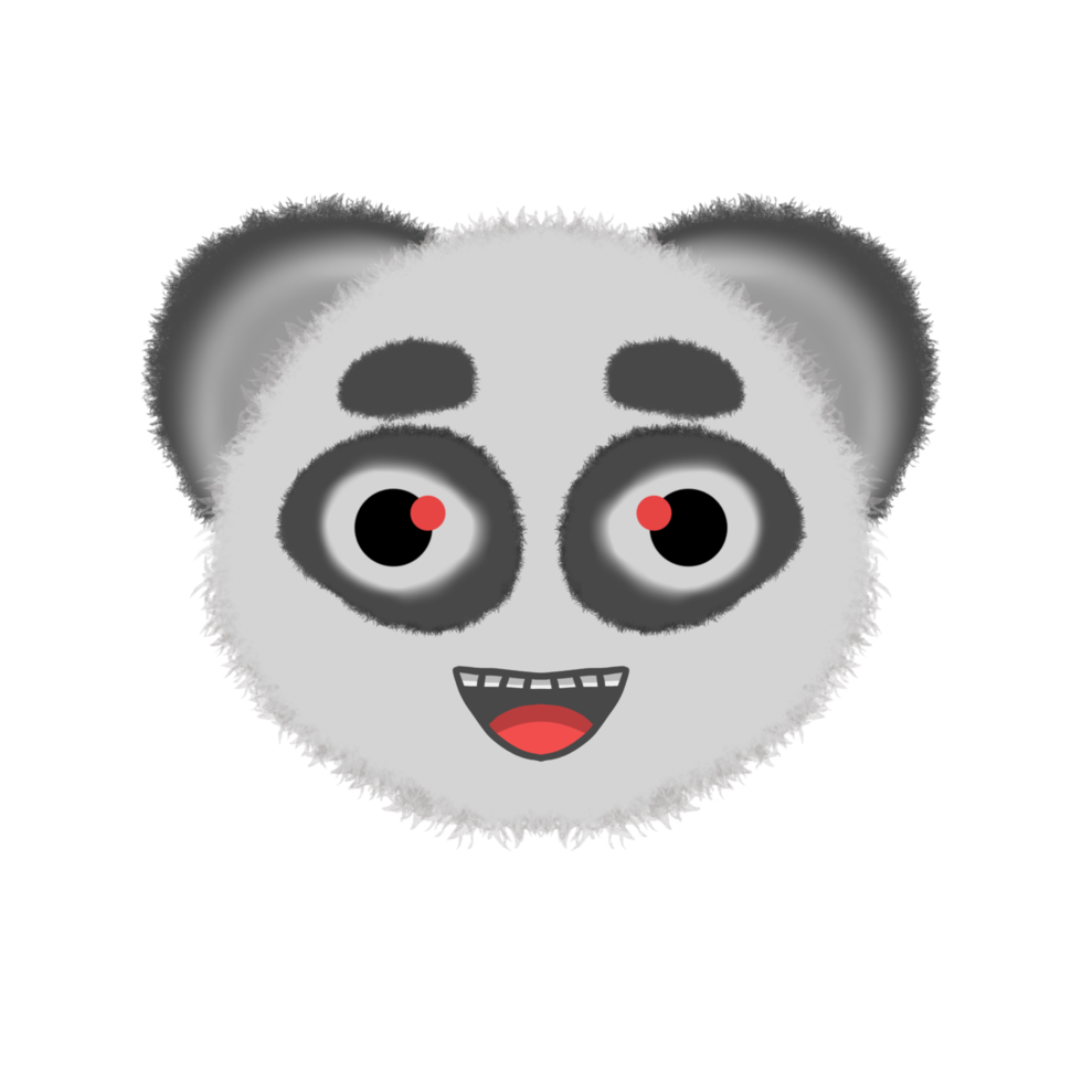 linda expresión panda de dibujos animados png