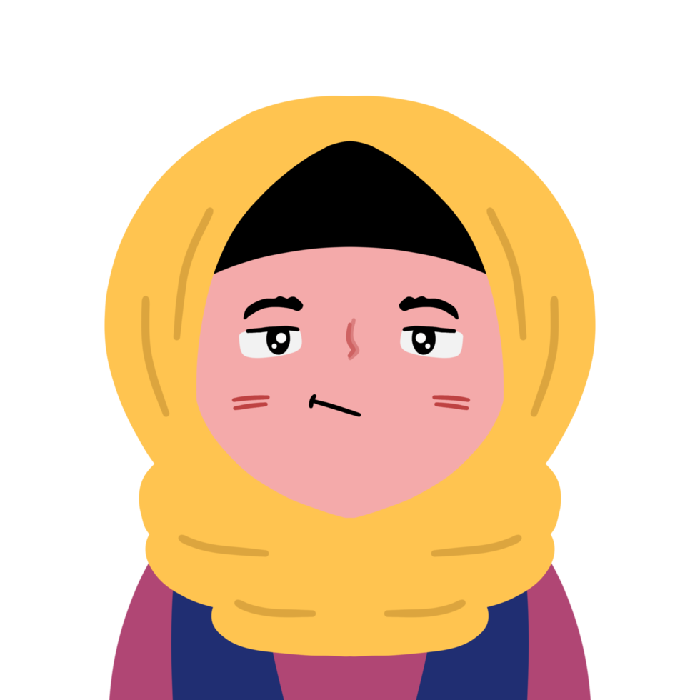 niedliches Cartoon-Hijab-Muslimah-Mädchen png